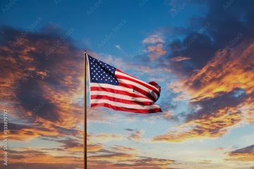 American Flag on Flagpole